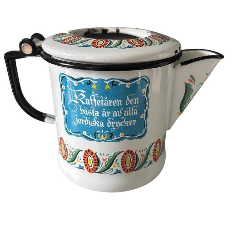 Vintage Berggrin Swedish Enamel Percolating Coffee Pot
